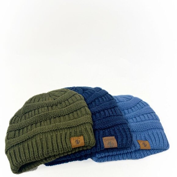 Beanie Hat Olive Green Chunky Knit Beanie Cozy Winter Hat | Unisex - Picture 5 of 6